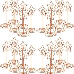 Rose gold star wire place card holders (36)